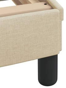Estrutura de cama sem colchão 90x190 cm tecido creme