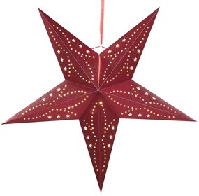 Conjunto de 2 estrelas de papel com LED em vermelho brilhante 60 cm MOTTI Beliani