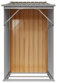 Abrigo de jardim 277x93x179 cm aço galvanizado castanho