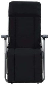 Cadeiras de jardim dobráveis com almofadões 2 pcs preto