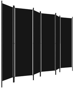Divisória de quarto com 6 painéis 300x180 cm preto