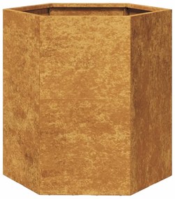 Vasos floreiras jardim hexagonal 46x40x45cm resistência ao aço