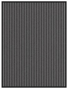 Capacho às riscas preto e cinzento 90x120 cm