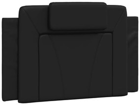 Cama com colchão 90x190 cm couro artificial preto