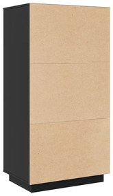 Aparador alto 60x40x116,5 cm madeira de pinho maciça preto