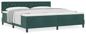 Cama Box Spring com Colchão verde escuro 200x200 cm de Veludo
