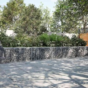 vidaXL Cesto gabião com cobertura 700x50x50 cm ferro galvanizado