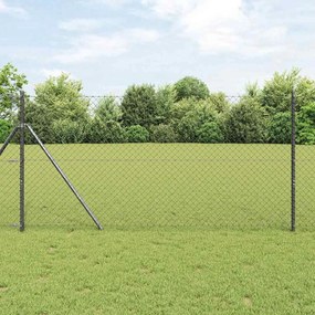 vidaXL Conjunto de Postes de Cerca Cinzeto 1.4 x 10 m Aço Galvanizado