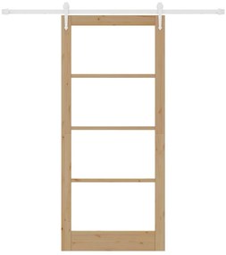Conjunto de Porta Deslizante vidaXL com Ferragens 93x211 cm Madeira de