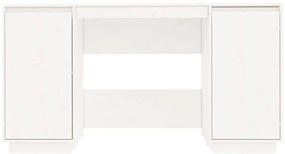 Secretária 140x50x75 cm madeira de pinho maciça branco