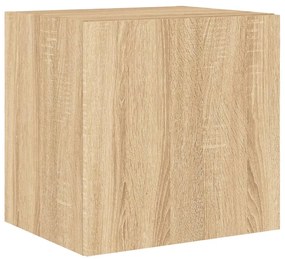 Móvel de parede p/ TV c/ luzes LED 40,5x35x40cm carvalho sonoma