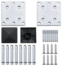 Painel vedação WPC 2 quadrados + 1 inclinado 446x186cm cinzento