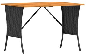4pcs conjunto sofás de jardim com almofadões em L vime PE preto