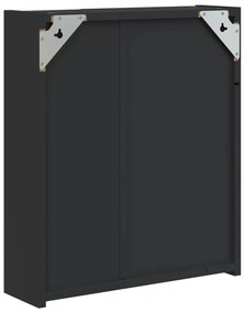 Armário espelhado p/ casa de banho c/ LEDs 45x13x52 cm preto