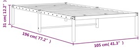 Estrutura de cama 100x190 cm metal preto