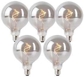 Conjunto de 5 lâmpadas LED E27 reguláveis Smoke G125 4W 130 lm 1900K