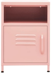 Mesa de cabeceira 35x35x51 cm aço rosa