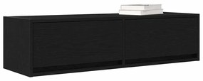 Armário de TV vidaXL Preto Carvalho 100x31x25,5 cm Madeira de engenhar