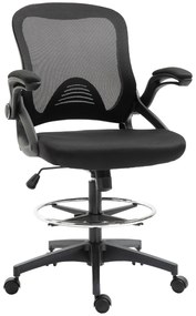 Vinsetto Cadeira de Escritório Cadeira de Assento Alto Ajustável 64x60x106-126 cm Giratória 360° Malha Respirável Preto | Aosom Portugal