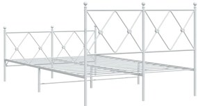 Estrutura de cama com cabeceira e pés 120x190 cm metal branco