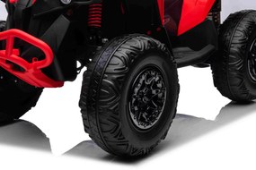 Moto 4 elétrica Crianças 24V 2x200W Maverick ATV, Rodas de EVA, Assento de couro Vermelha