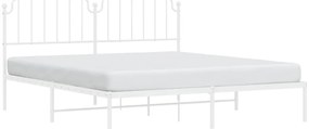Estrutura de cama com cabeceira 160x200 cm metal branco