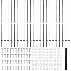 Postes de Cerca vidaXL 22 pcs U-Channel Cinza 160 cm Aço, Cerca Hexago