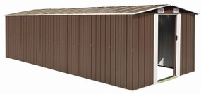 143355 vidaXL Abrigo de jardim 257x580x181 cm metal castanho