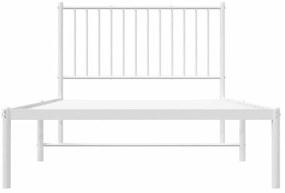 Estrutura de cama com cabeceira 100x190 cm metal branco
