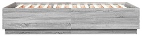 Estrutura de cama 160x200 cm derivados de madeira cinza sonoma