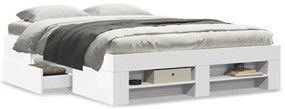 Estrutura de cama 135x190 cm derivados de madeira branco