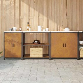 vidaXL Conjunto de Armazenamento de Cozinha 3 pcs Ferro Enferrujado