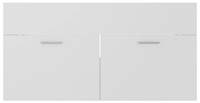 Armário de lavatório 90x38,5x46 cm contraplacado branco