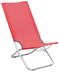 Cadeiras de praia dobráveis 2 pcs tecido vermelho