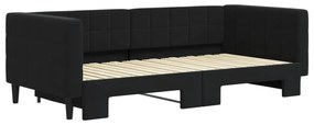 Sofá-cama com gavetão 90x190 cm veludo preto
