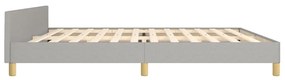 Estrutura de cama sem colchão 200x200 cm tecido cinzento-claro