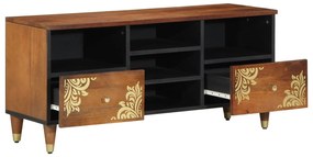Armário de TV 100x33x46 cm Madeira Sólida de Mangueira