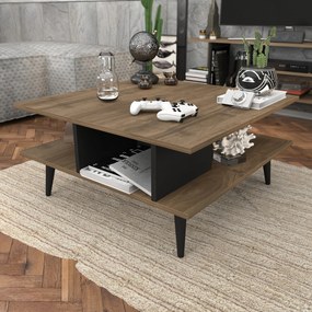 Mesa de Centro Akya – Preto Nogal – 89x89x44 cm