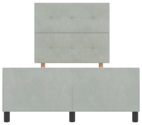 Cama vidaXL Cinza Claro 120x190 cm Veludo