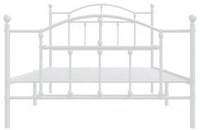 Estrutura de cama com cabeceira e pés 100x200 cm metal branco