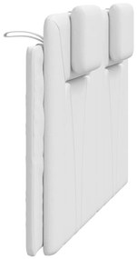 Almofadão de cabeceira 140 cm couro artificial branco