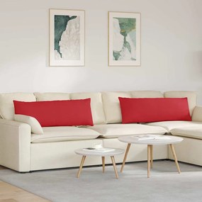 vidaXL Travesseiros de Sofá 2 pcs Vermelho 120 x 40 cm tecido