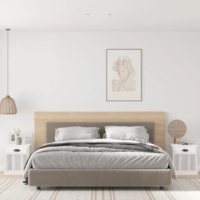 vidaXL Mesas de cabeceira 2 pcs 43x36x50 cm branco brilhante