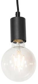 Candeeiro suspenso rústico preto madeira 5-luzes - DAMI Rústico