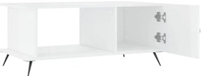 Mesa de centro 90x50x40 cm madeira processada branco brilhante