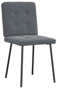 Cadeiras de jantar 2 pcs veludo cinzento-escuro
