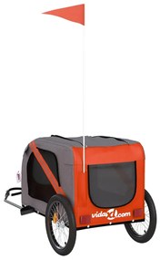 Reboque bicicleta p/ animais tecido oxford/ferro laranja/preto