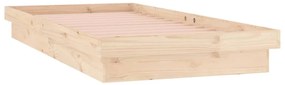 Estrutura cama c/ LED pequena solteiro 75x190 cm madeira maciça