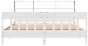 Cama sem colchão 180x200 cm madeira de pinho maciça branco