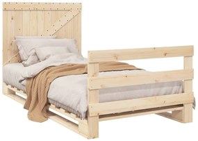 Estrutura de cama com cabeceira 100x200cm pinho maciço